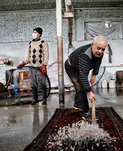 شستشوی سنتی قالی در قالیشویی نطنز 